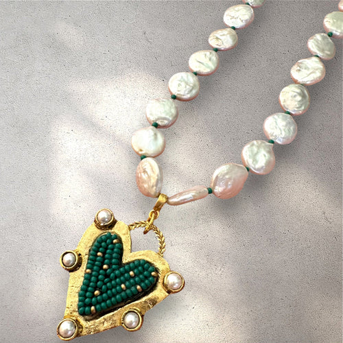 Pearl Glow Heart Necklace