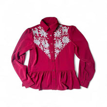 Tenango Floral Shirt-blouse (burgundy)