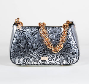 Liebre Baguette Metallic bag - Silver