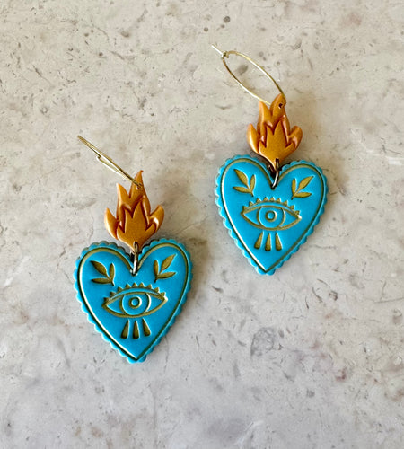 Corazón Sagrado Clay earrings