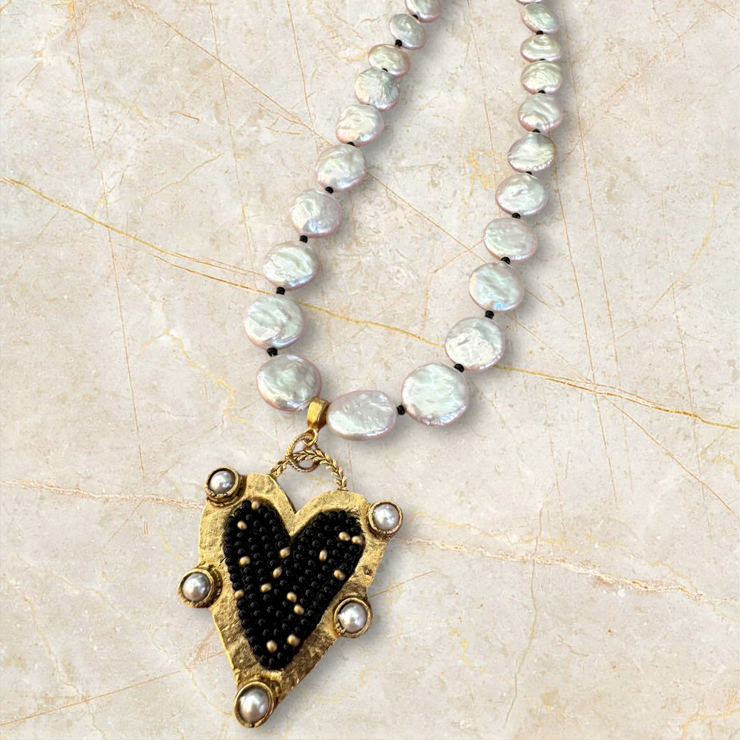 Pearl Glow Heart Necklace