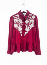 Tenango Floral Shirt-blouse (burgundy)