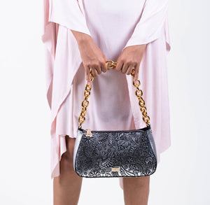 Liebre Baguette Metallic bag - Silver