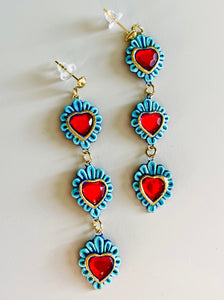Tres Corazones earrings